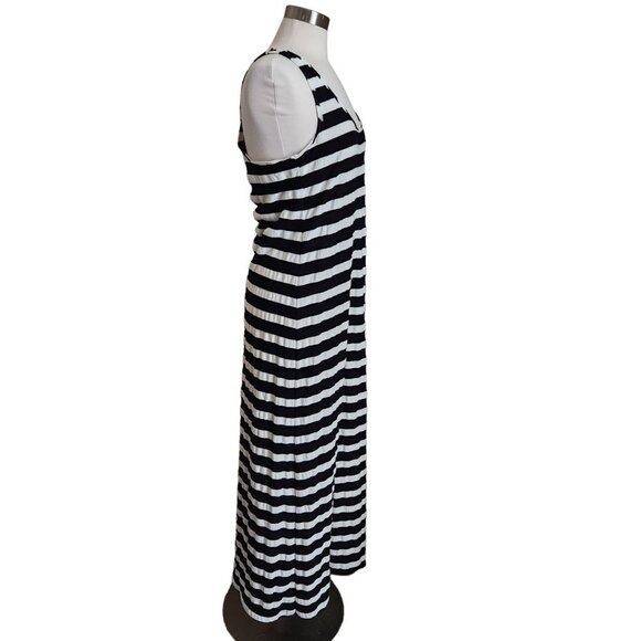 CLaeson California in me Maxi Dress‎ Sleeveless Racerback Black White Striped M - Picture 4 of 15